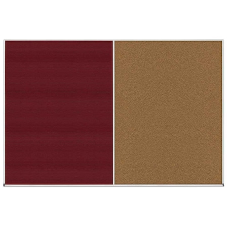 United Visual Products Enclosed Corkboard, 1 Door, 48"x36", 4" Fra UV3409-SATIN-DBURGU